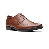 Clarks Howard Wing, Zapatos Hombre, Cuero Marrón Oscuro, 40 EU