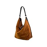 énvo - Bolso Hobo de Ante para Mujer con Asa de Piel, Tamaño Grande para...