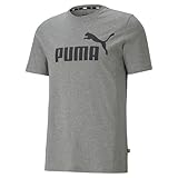 PUMA Ess Logo Tee, Camiseta de Deporte Hombre, Medium Gray Heather, XL